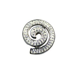 Inox Women's Stainless Steel Swirl Pendant with Stone Accents